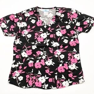 SB Scrubs floral print nursing scrub top